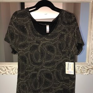BNWT LuLaRoe Elegant Black Embellishd Classic T XL